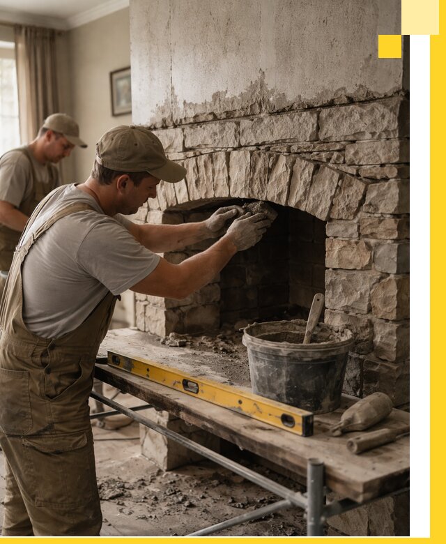 Изготовление каминов под ключ в Партизанске, монтаж и отделка