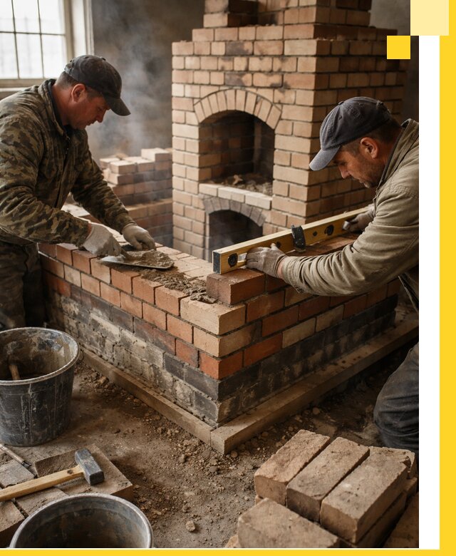 Изготовление и монтаж печей и каминов из кирпича в Партизанске