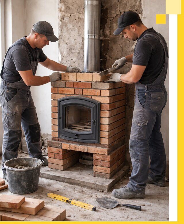 Монтаж печи камина под ключ в Партизанске с гарантией и пусконаладкой