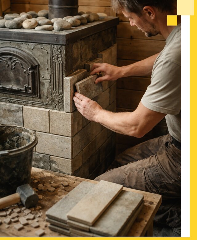 Облицовка банных печей в Партизанске профессиональная отделка