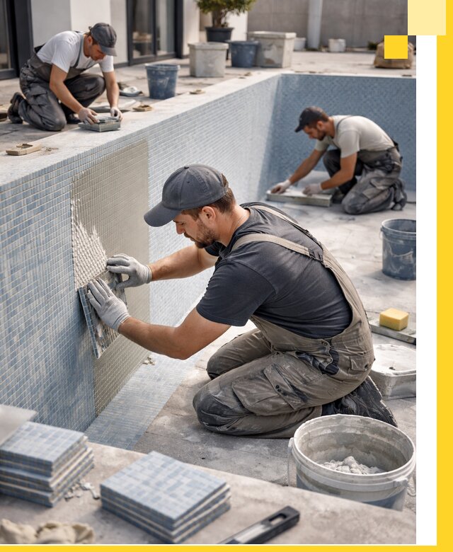 Облицовка бассейнов в Партизанске плитка мозаика гидроизоляция