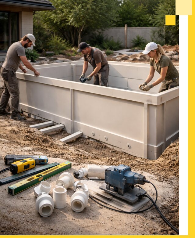 Установка полипропиленовых бассейнов под ключ в Партизанске