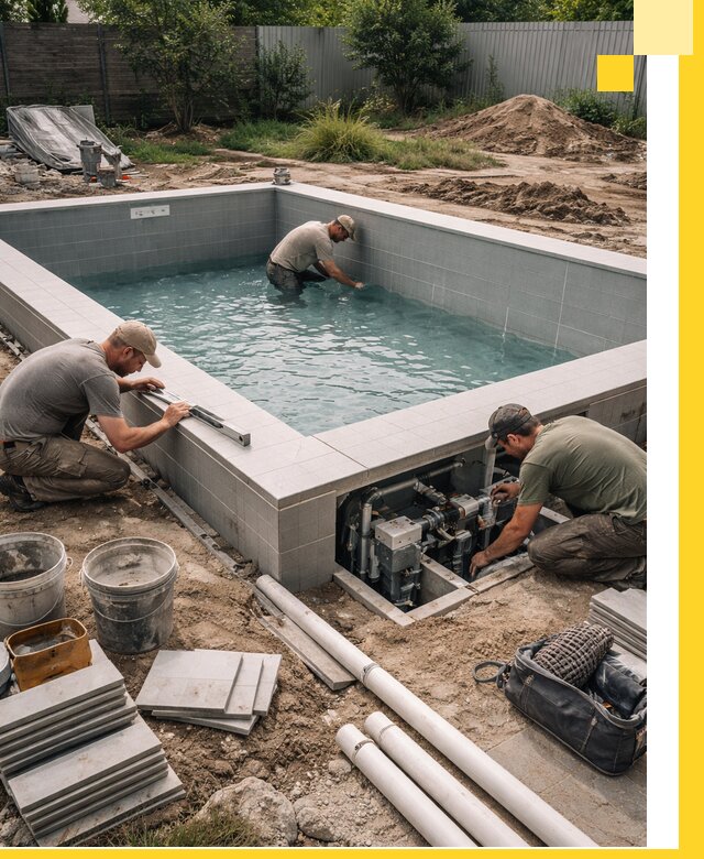 Строительство и монтаж бассейнов для дачи под ключ в Партизанске