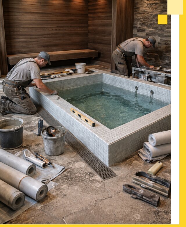 Установка и строительство бассейнов для сауны в Партизанске