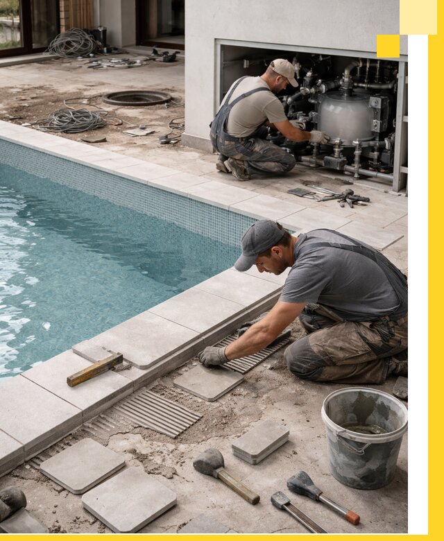 Строительство и монтаж бассейнов в коттедже в Партизанске