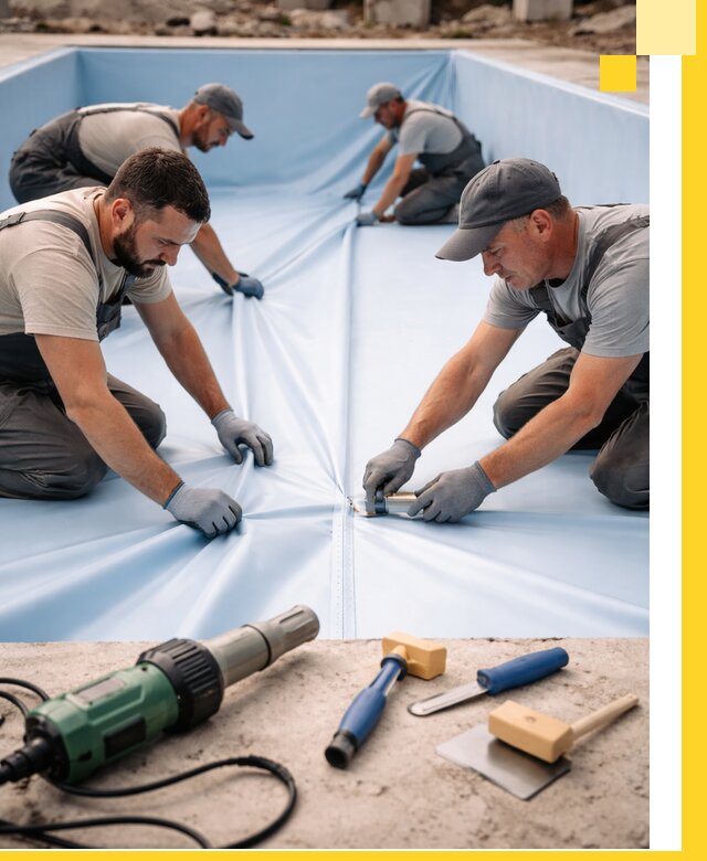 ПВХ пленка для бассейнов с монтажом и гарантией в Партизанске