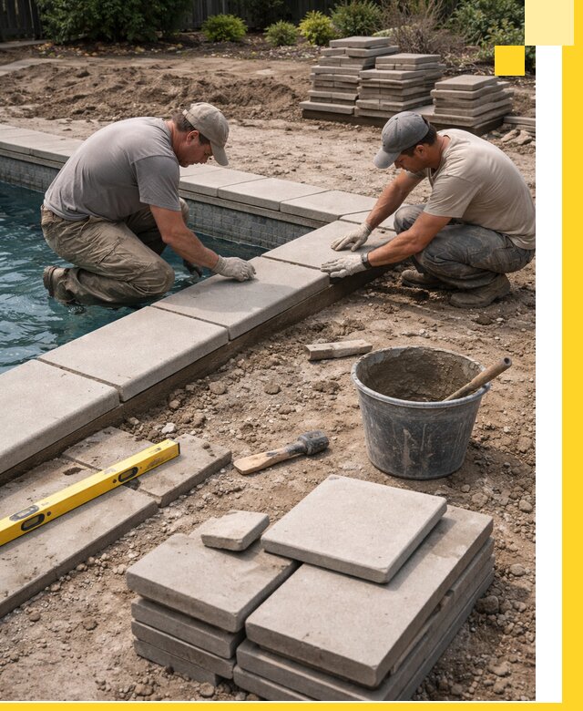 Установка и изготовление копингового камня для бассейнов в Партизанске