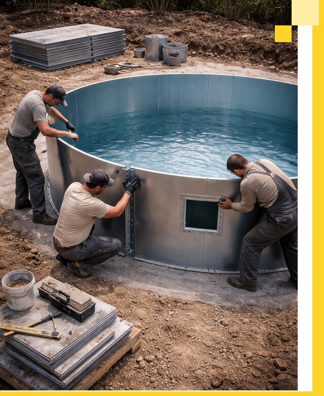 Круглые бассейны под ключ в Партизанске проектирование и монтаж