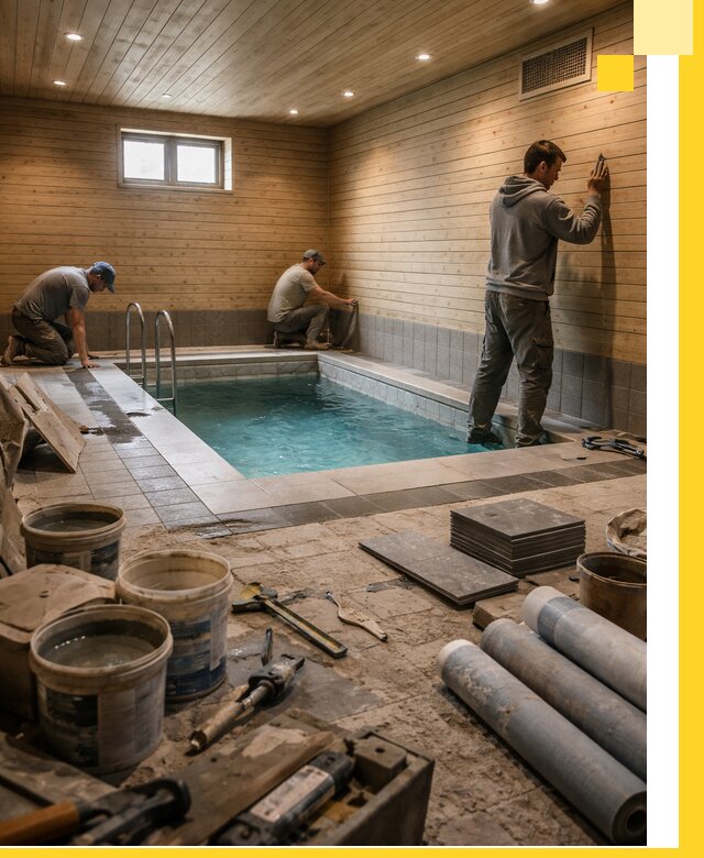 Строительство бани с бассейном и сауной под ключ в Партизанске