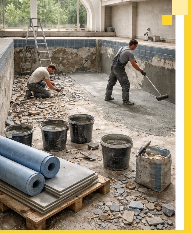 Реконструкция бассейнов в Партизанске: ремонт, гидроизоляция