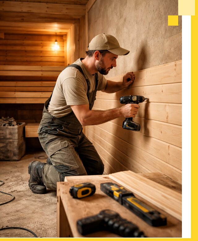 Профессиональная внутренняя отделка бани в Партизанске под ключ