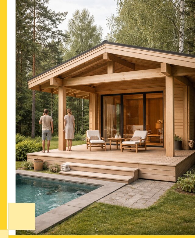 Бани с террасой под ключ в Партизанске от 643980 р. | ЭриданПрт