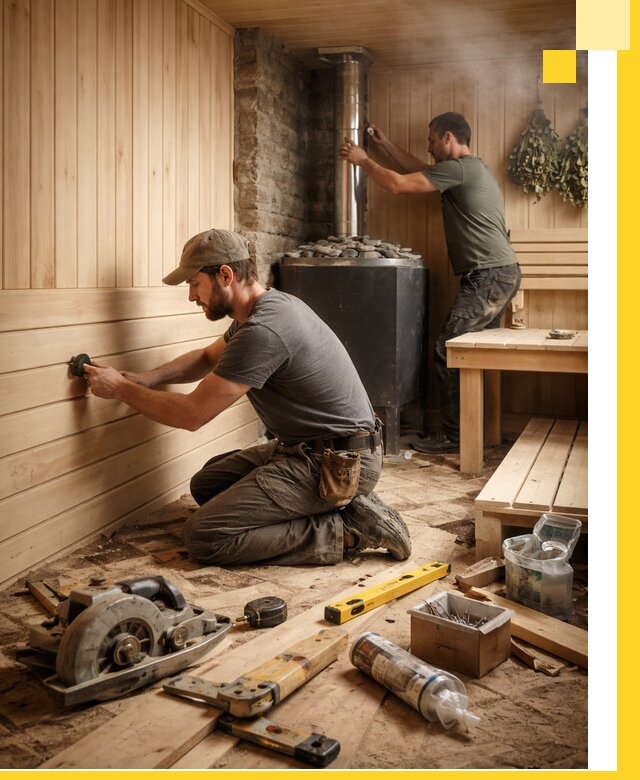 Полное строительство и оснащение парных под ключ в Партизанске