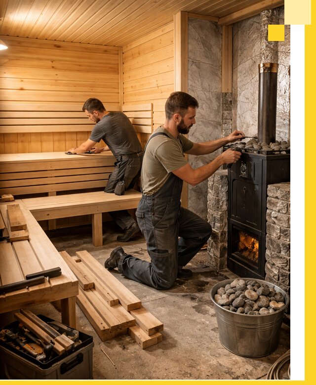 Дизайн и строительство интерьеров бань под ключ в Партизанске