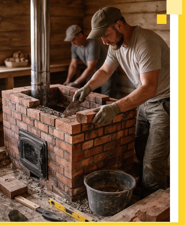 Кирпичные печи для бани под ключ в Партизанске, проект и монтаж