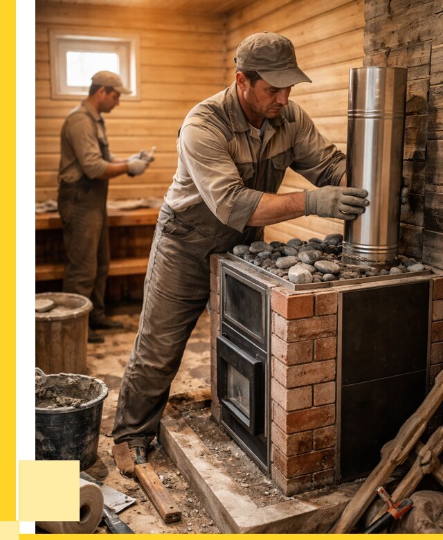 Монтаж печи в бане под ключ в Партизанске от 21466 р. | ЭриданПрт