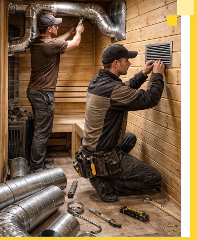 Проектирование и монтаж вентиляции бани в Партизанске под ключ