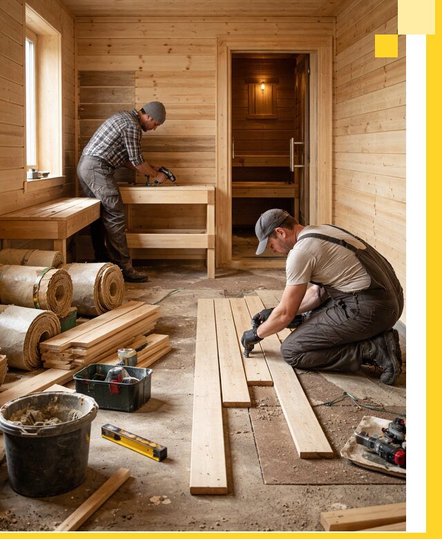 Индивидуальный проект бани с комнатой отдыха под ключ в Партизанске