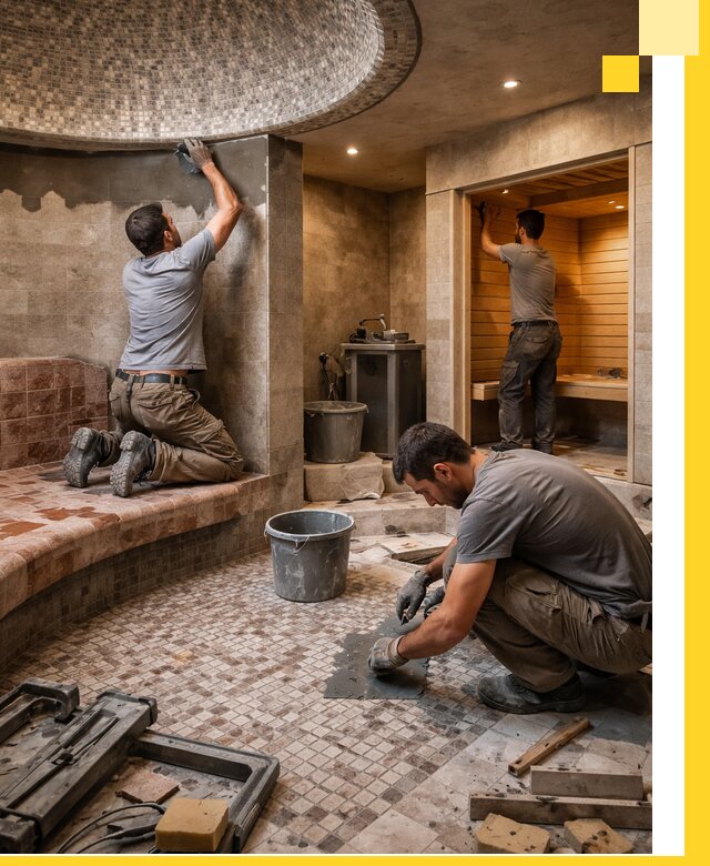 Проект и строительство хамама бани и сауны под ключ в Партизанске