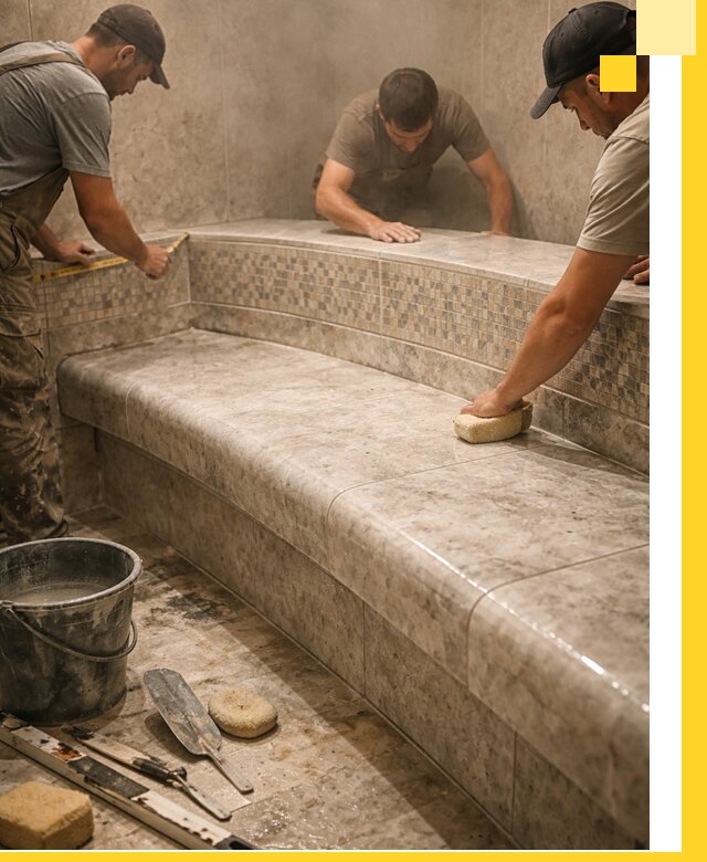 Изготовление и установка сидений для хамама в Партизанске