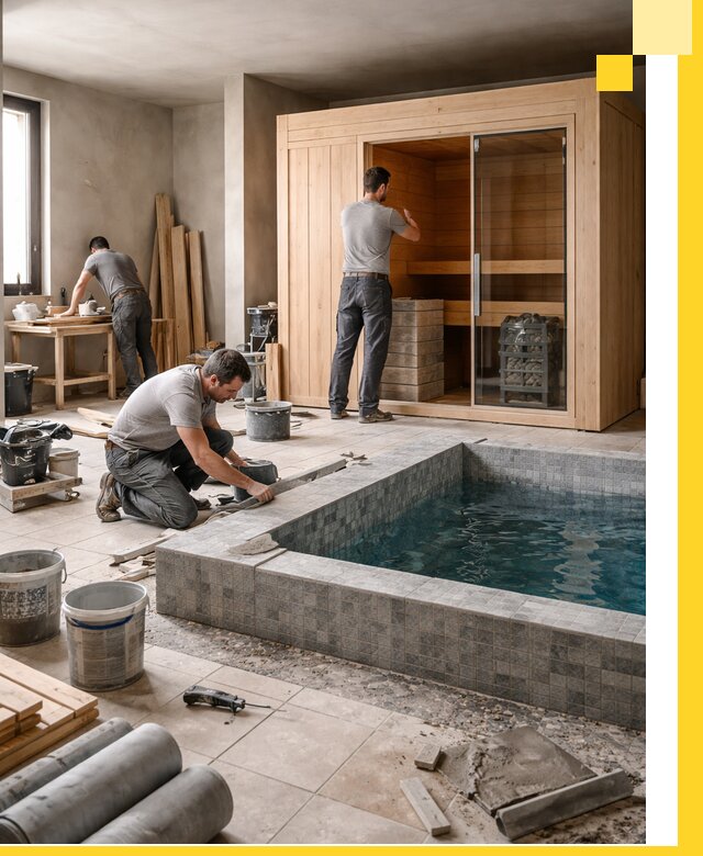 SPA зоны под ключ с бассейном сауной и печью в Партизанске